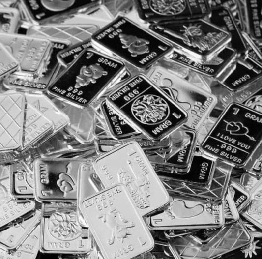 1 Gram Silver Bars .999 Fine Silver