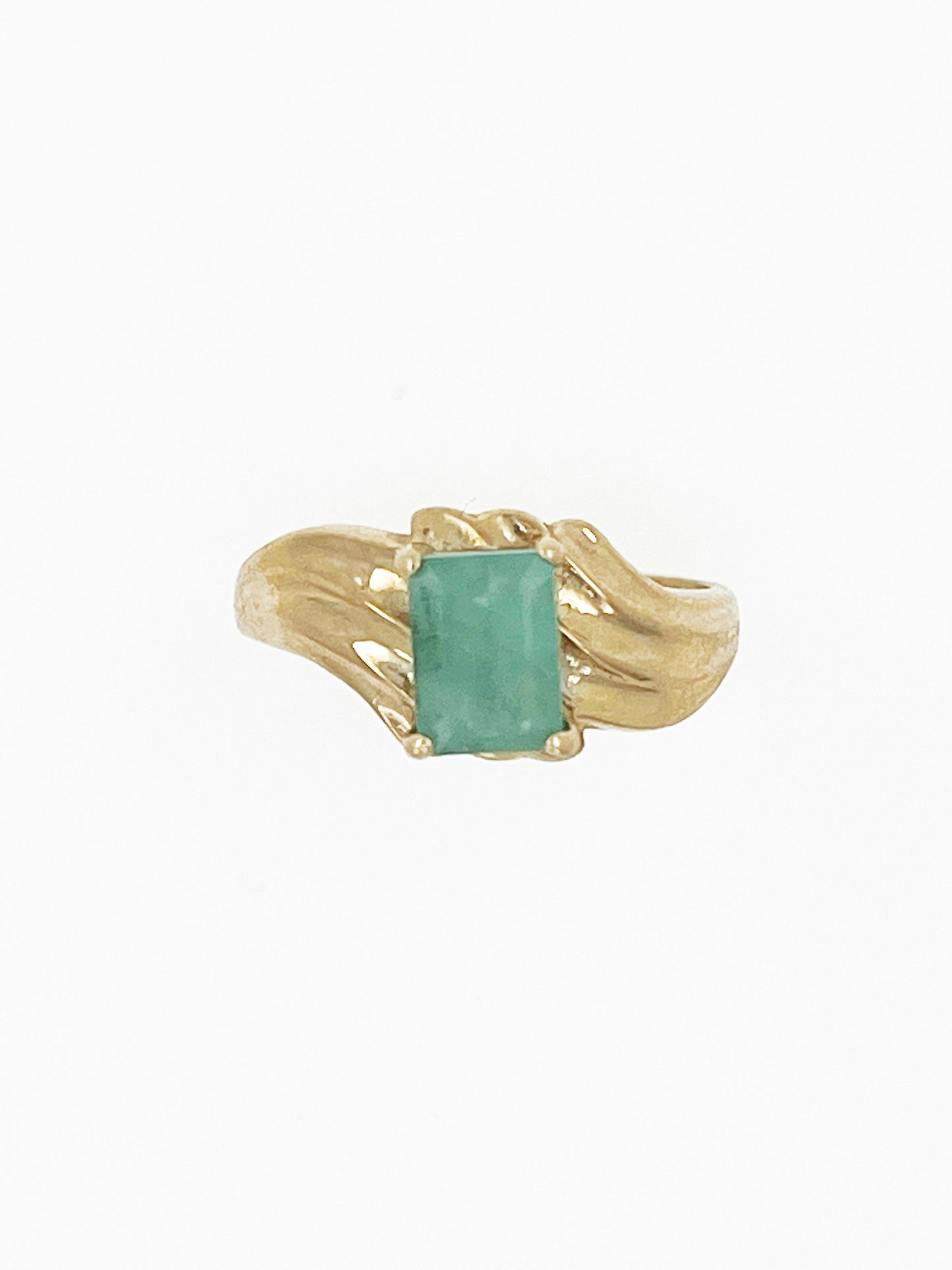 Natural Emerald Ring in 10k Yellow Gold
