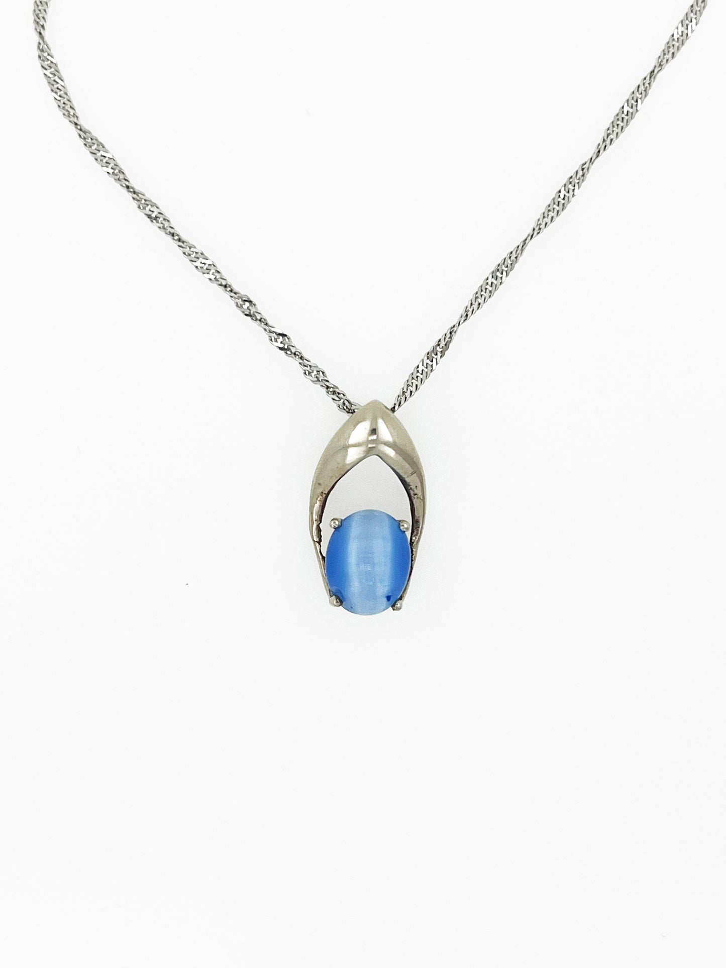 Star Sapphire Pendant in 14k White Gold By Maxwell The Jeweler