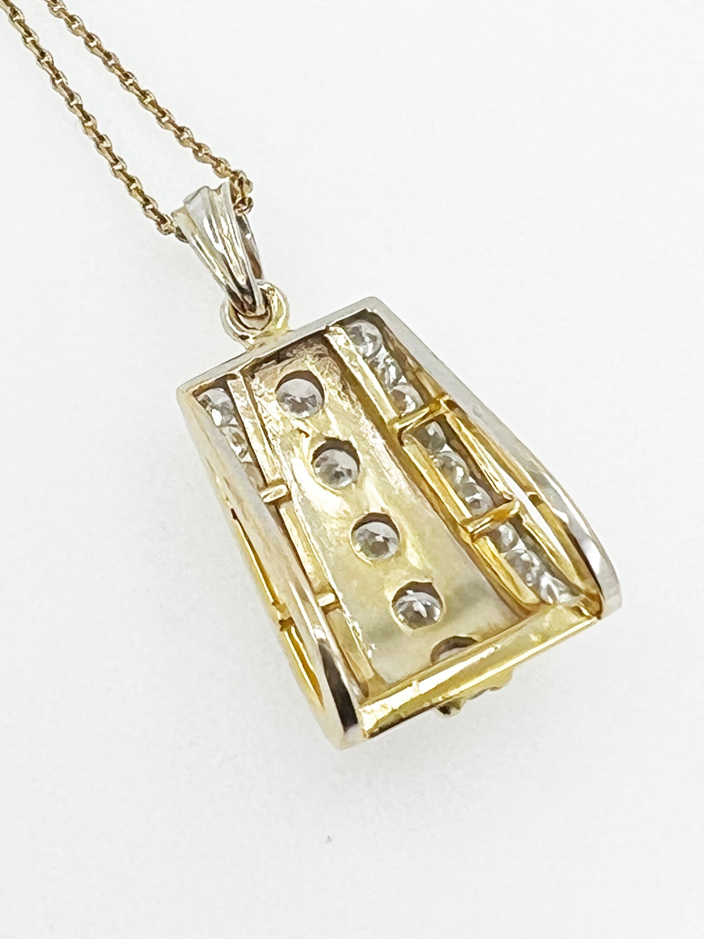 1.65 TCW VS Clarity Three Row Diamond Pendant in 18k Yellow Gold