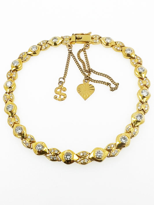 2.5 TCW Natural VS Diamond Bracelet in 18k Yellow Gold