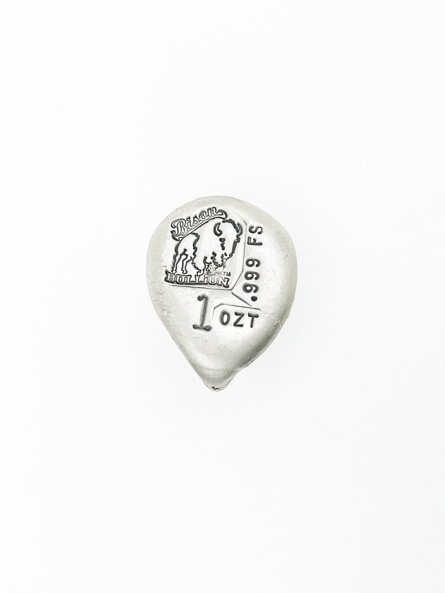 Bison Bullion Hand Poured Lion Head Troy Ounce in .999 silver