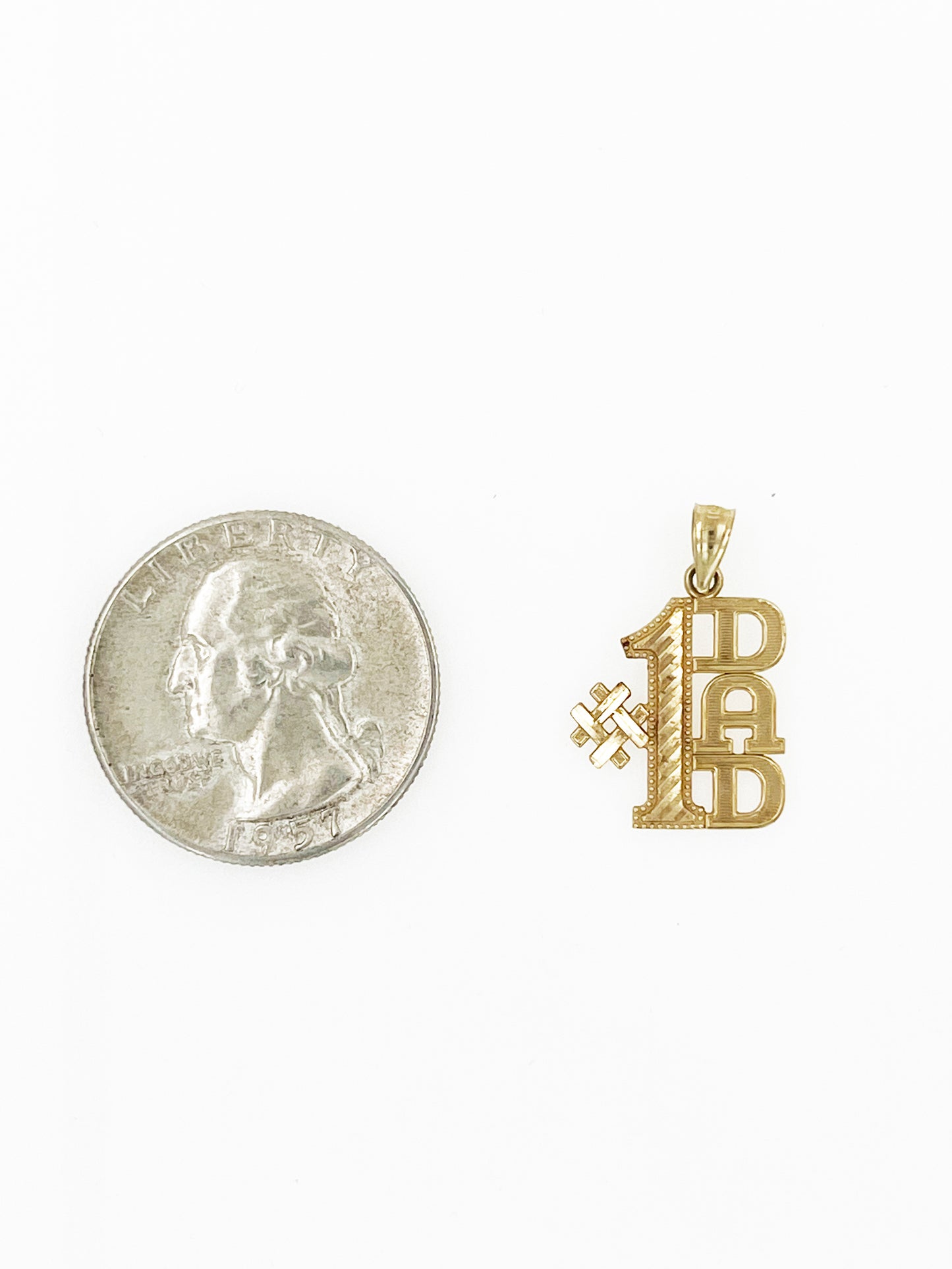 #1 Dad Pendant in 10k Yellow Gold
