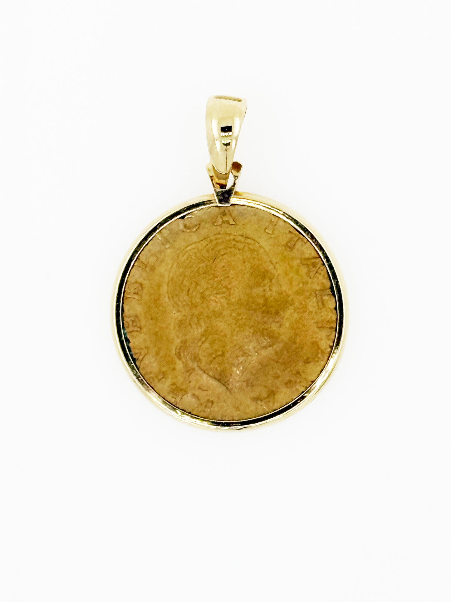 Italian 200 Lira Coin set in 14k Yellow Gold