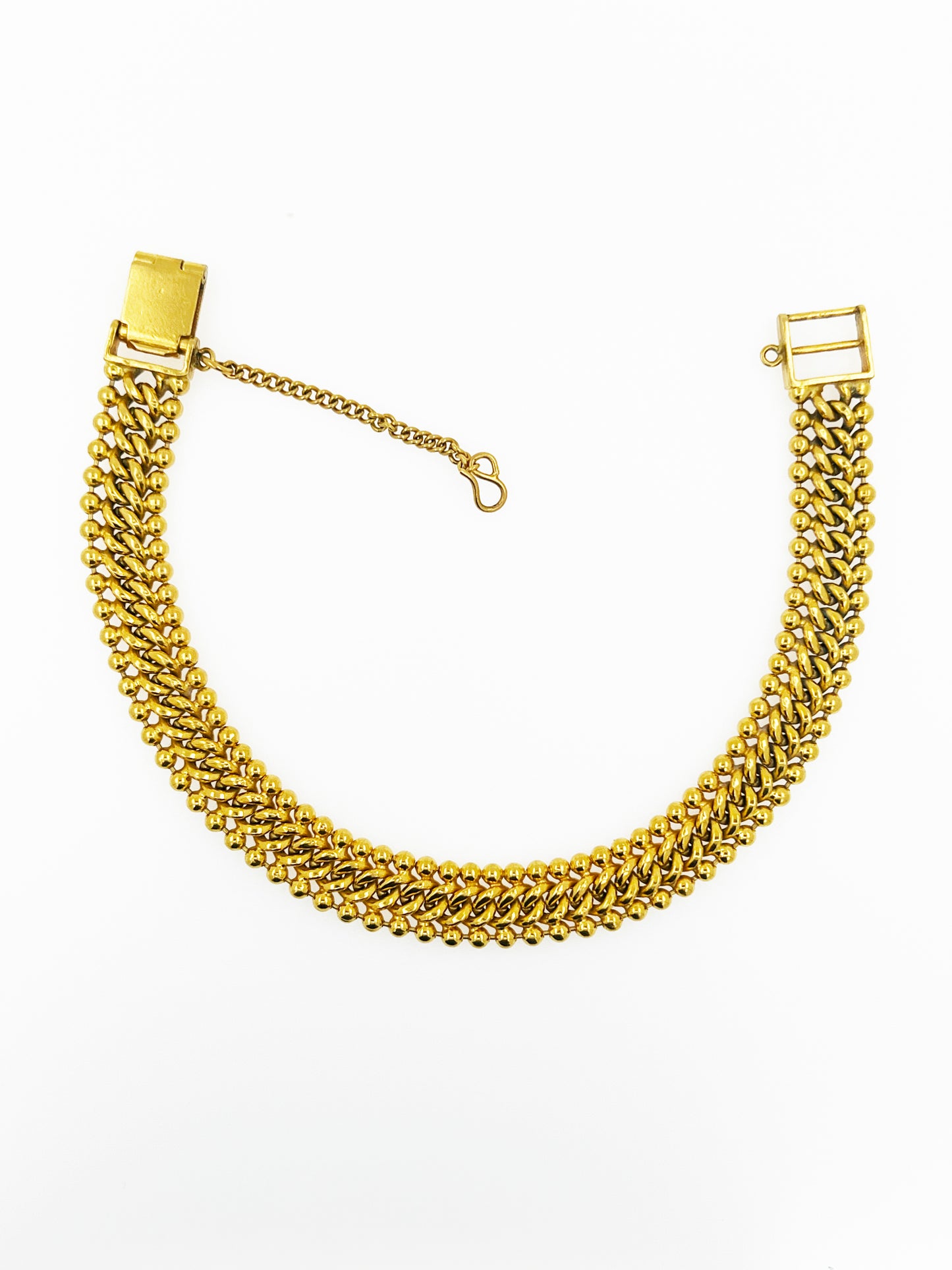 Cuban Link Ball Hybrid Bracelet in 22k Yellow Gold