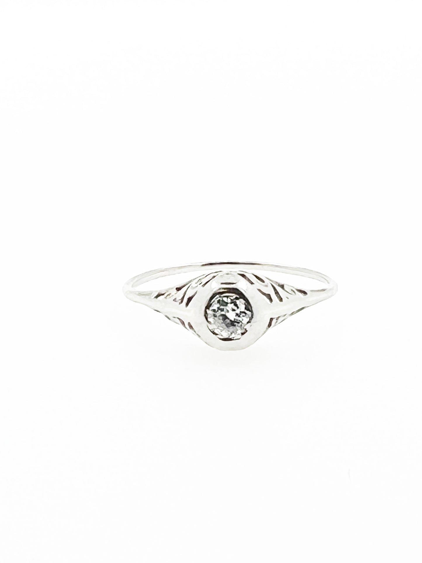 .16 Carat Art Deco Filigree Ring in 14k White Gold