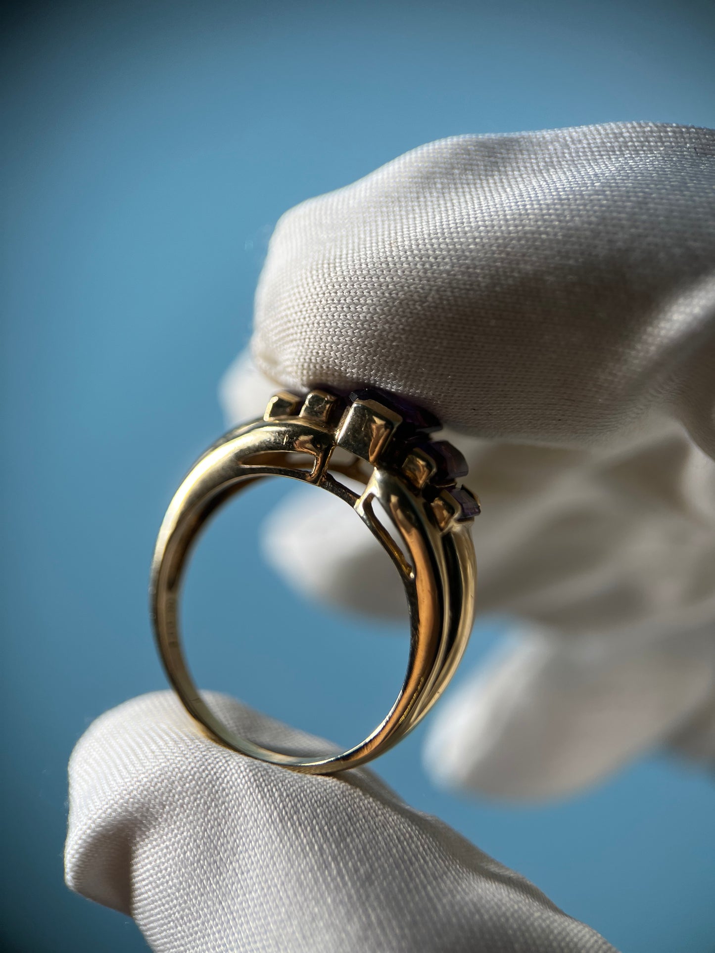 Royal Emerald Cut Amethyst in 10k Yellow Gold