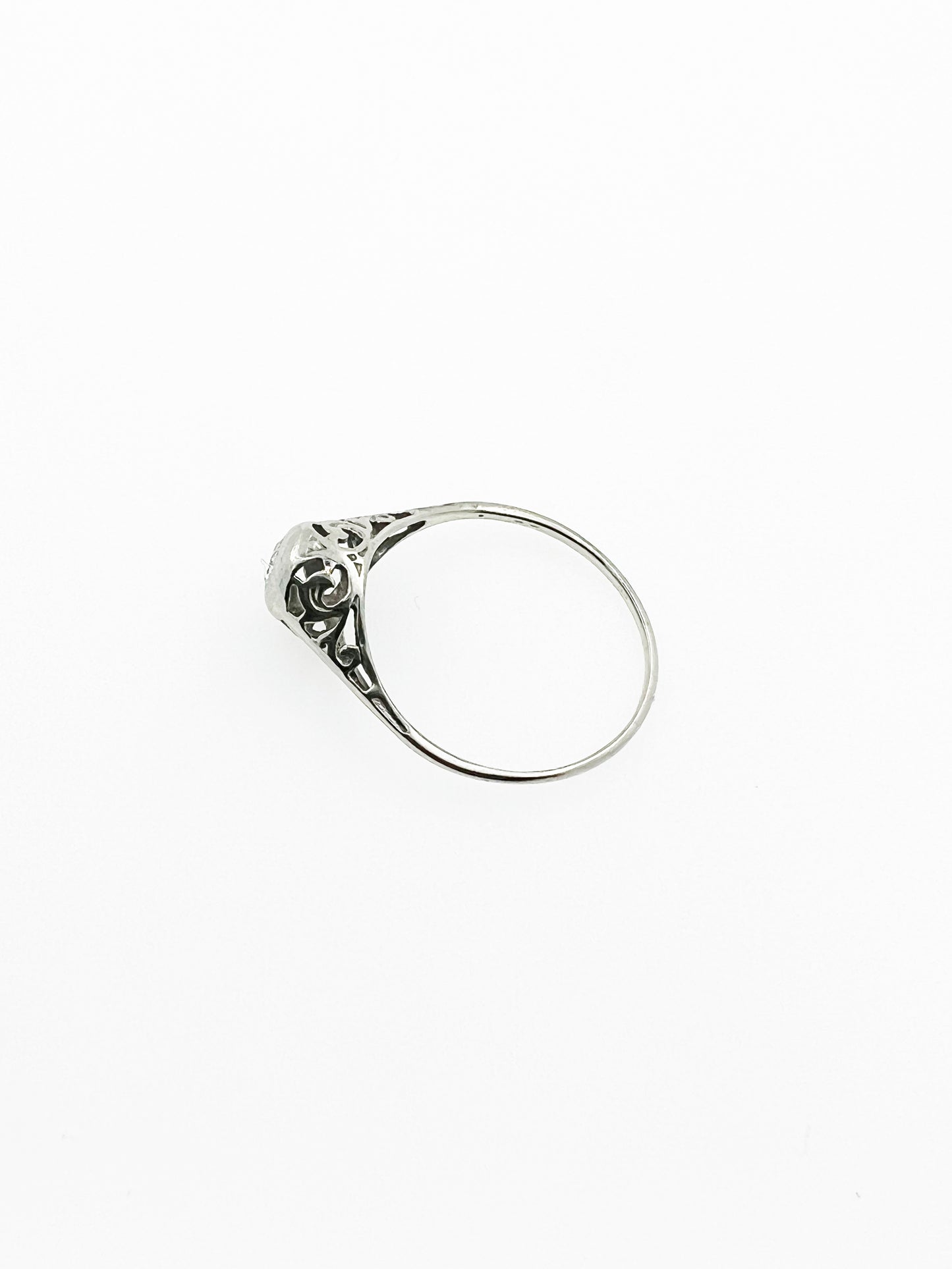 .16 Carat Art Deco Filigree Ring in 14k White Gold