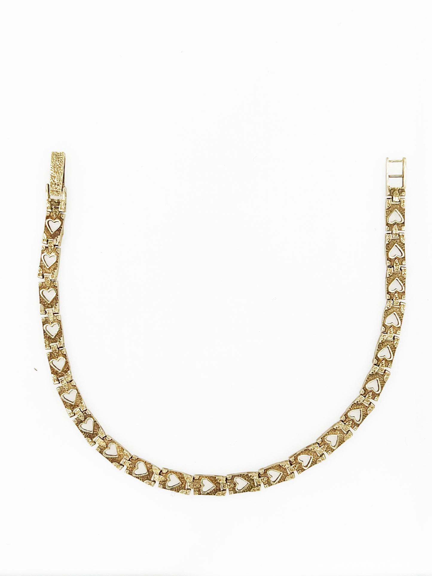 Golden Nugget Heart Link Bracelet in 14k Yellow Gold