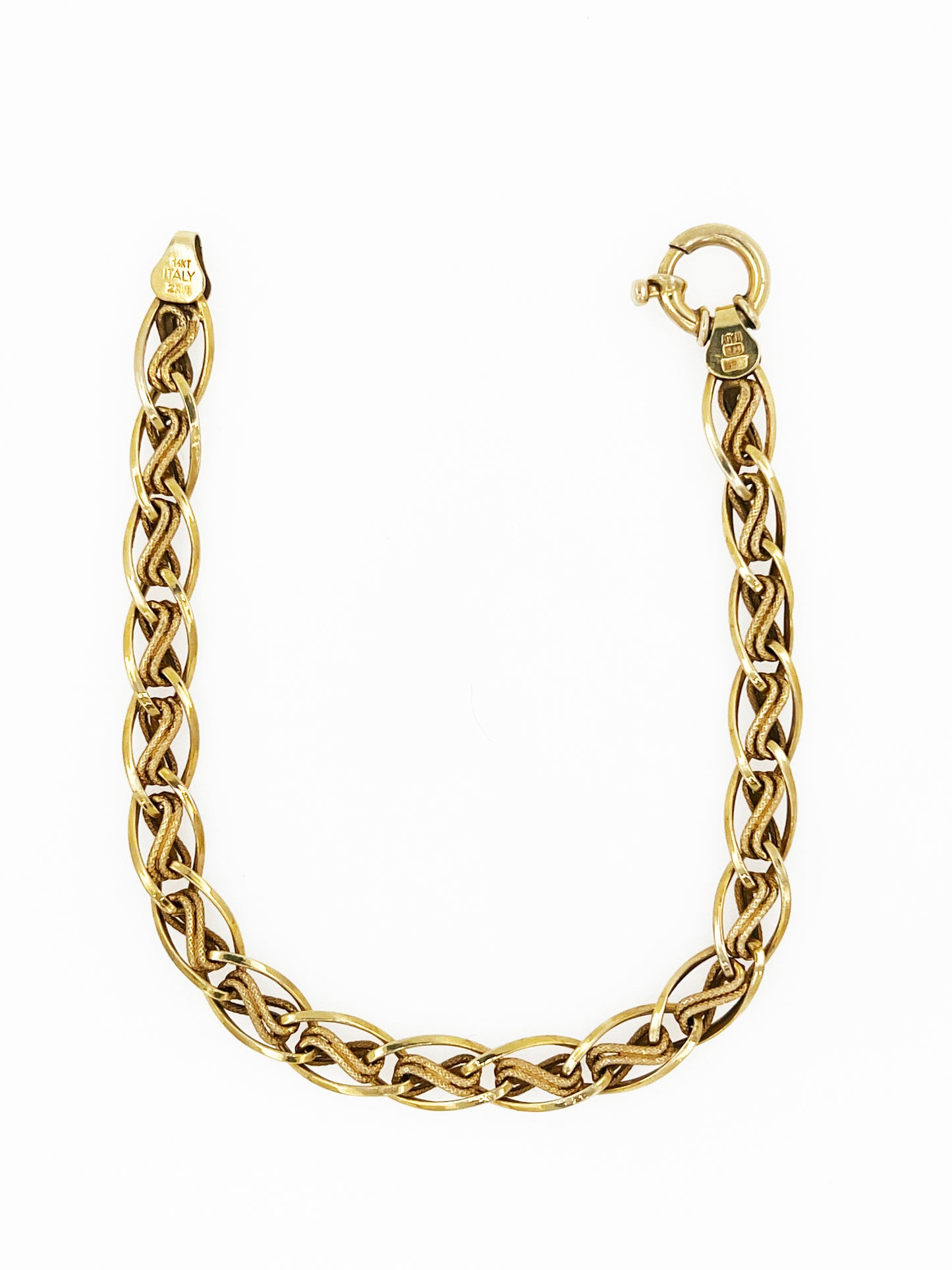 Vintage Italian Link Bracelet in 14k Yellow Gold