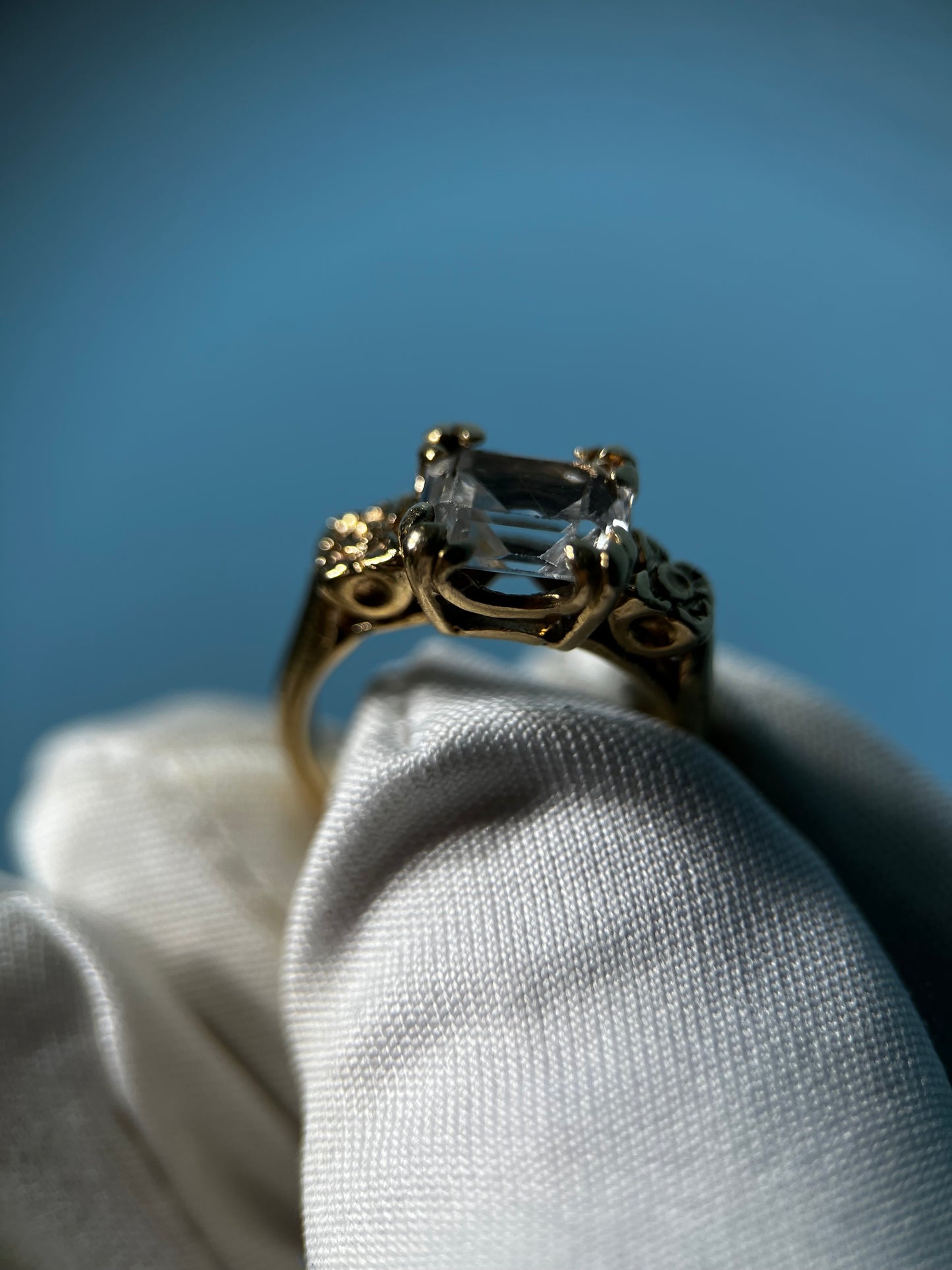 Victorian Era Quartz Ring in 14k Yellow Gold
