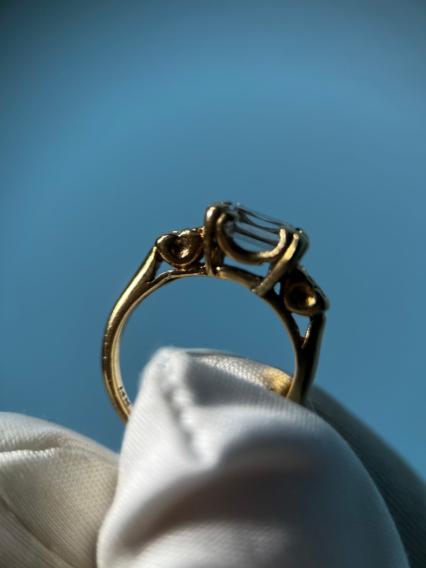Victorian Era Quartz Ring in 14k Yellow Gold
