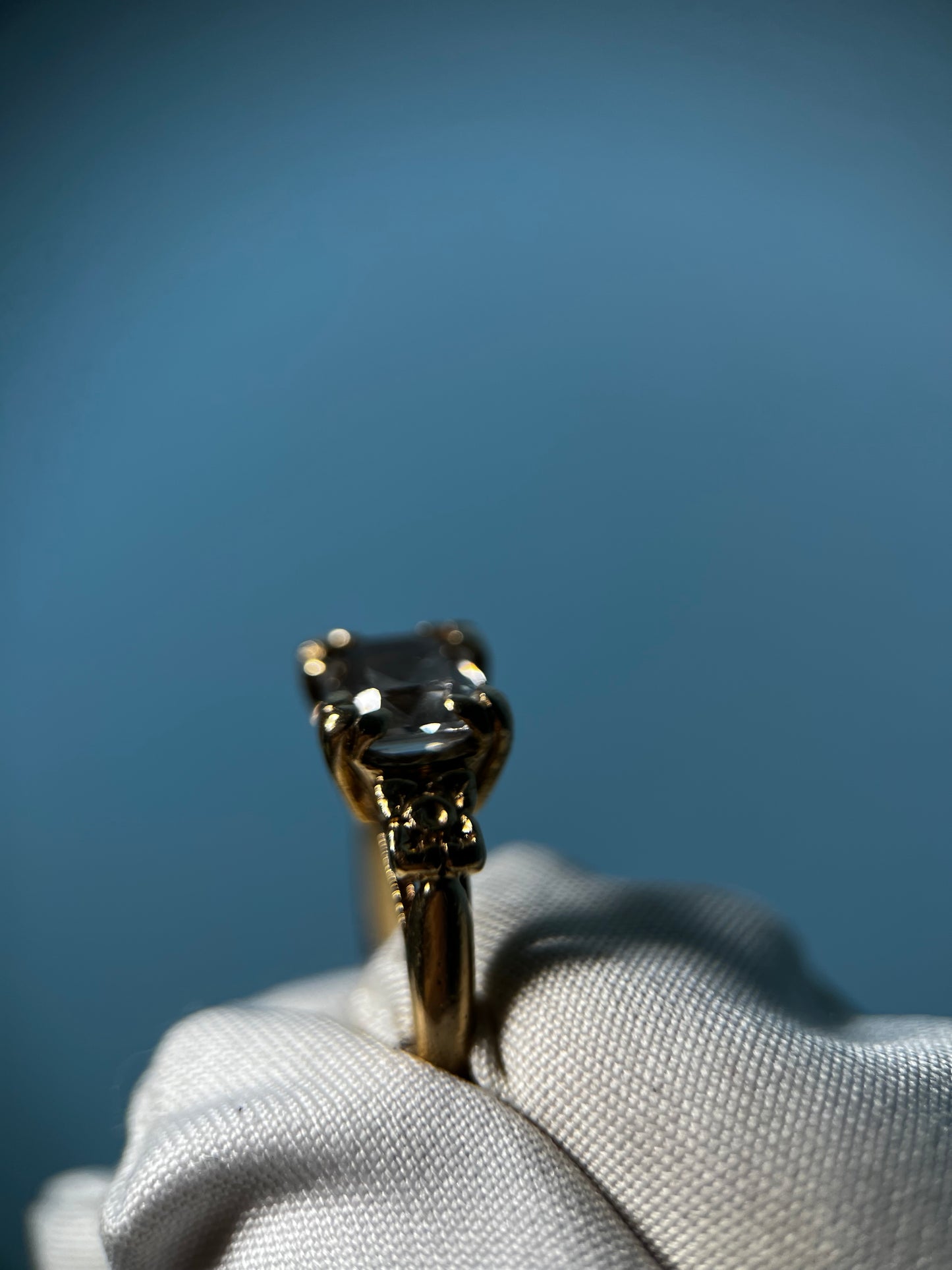 Victorian Era Quartz Ring in 14k Yellow Gold