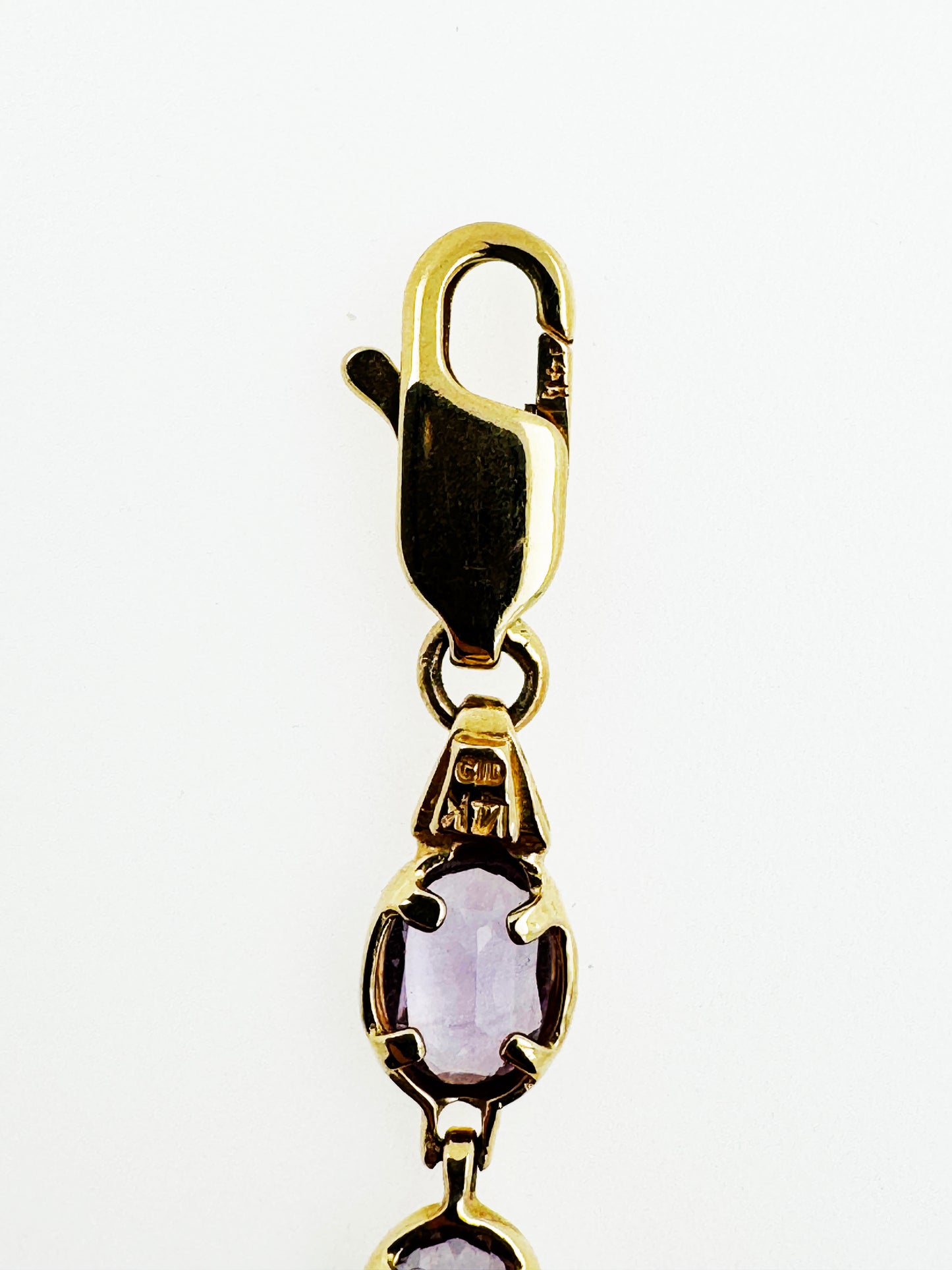 Bezel Set Amethyst Bracelet in 14k Yellow Gold