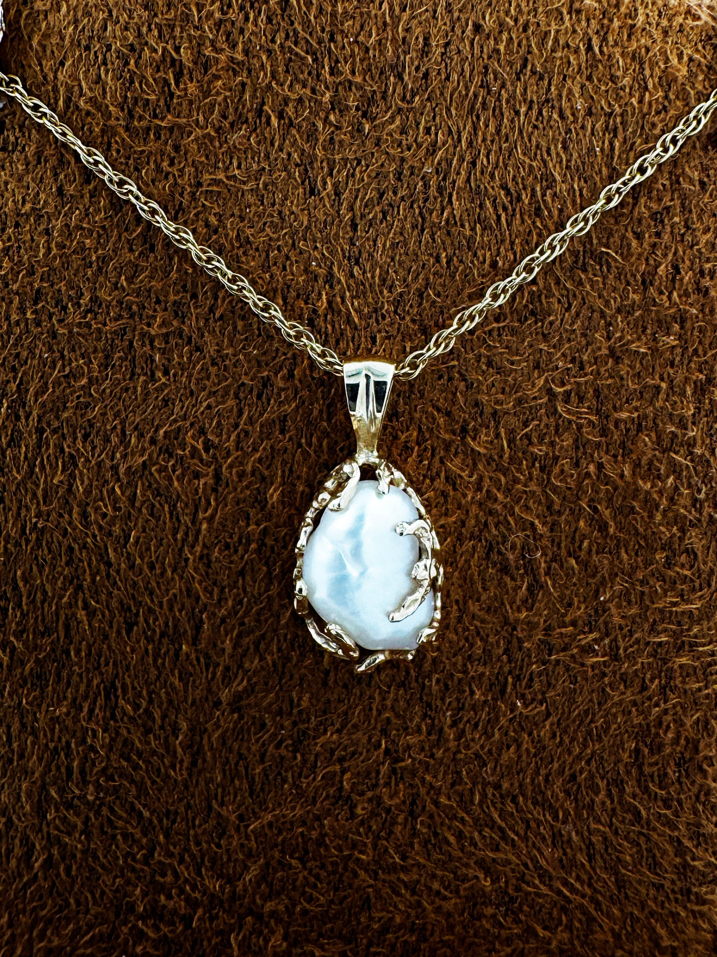 Baroque Pearl Set in 14k Yellow Gold