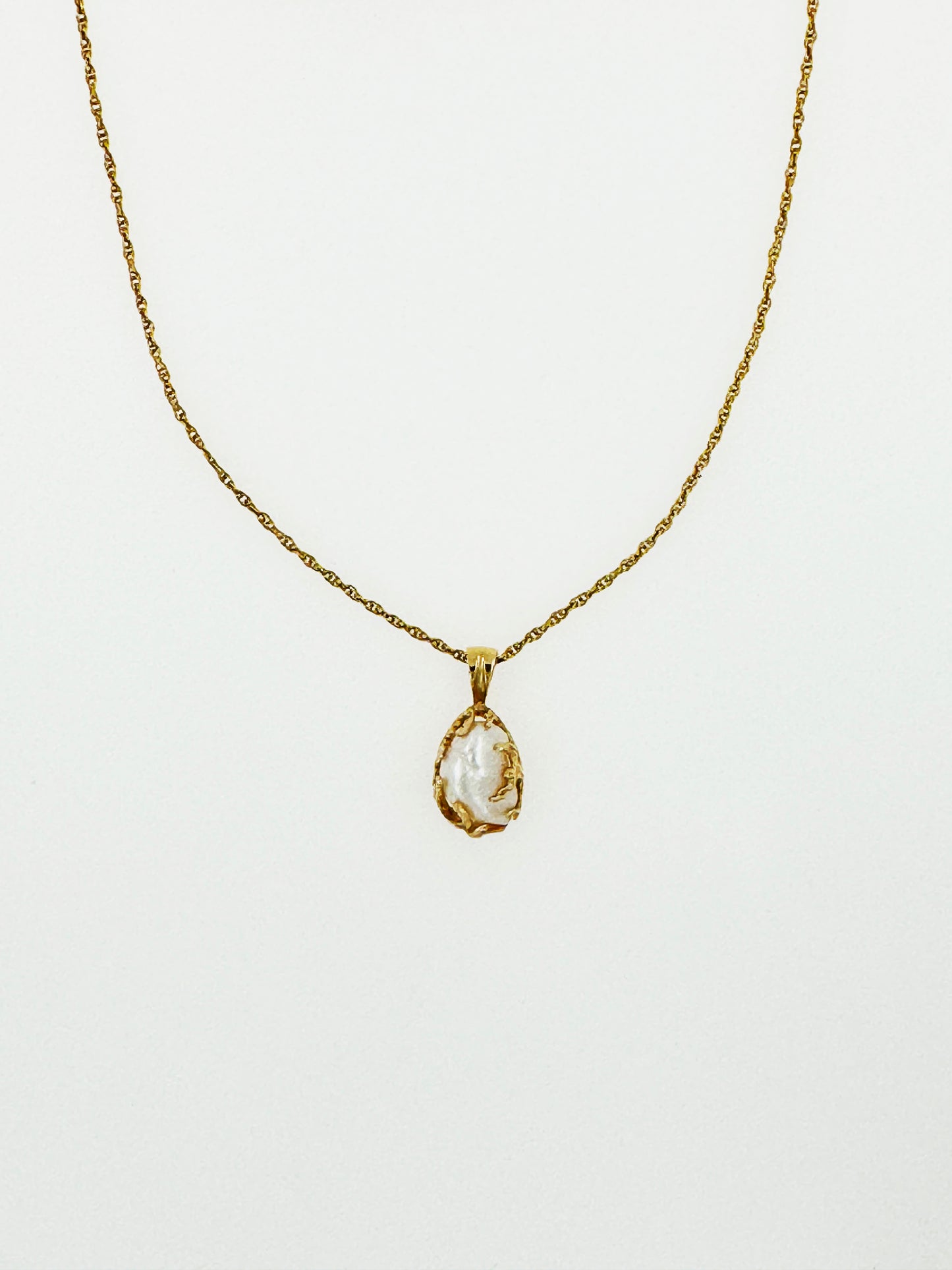 Baroque Pearl Set in 14k Yellow Gold