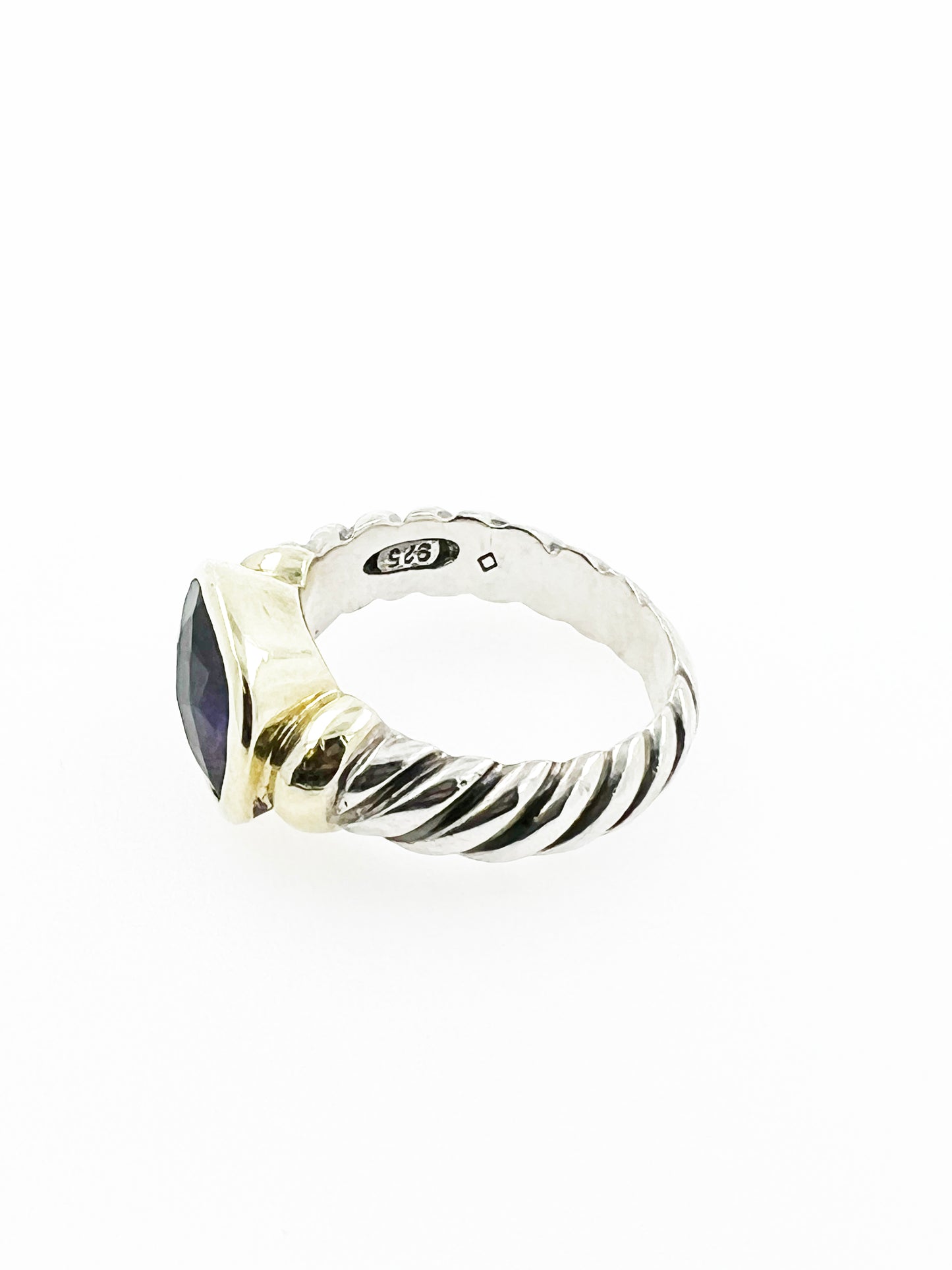 David Yurman Amethyst Ring in 14k Yellow Gold & .925 Silver