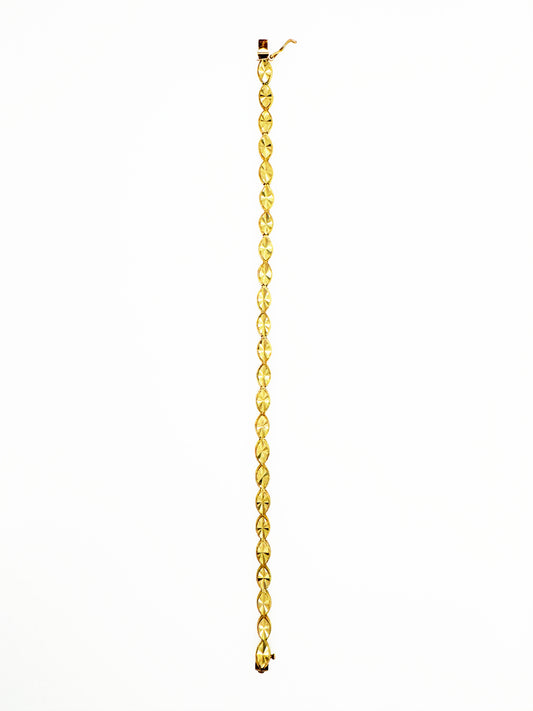 Diamond Cut Oval Link Bracelet in 14k Yellow Gold