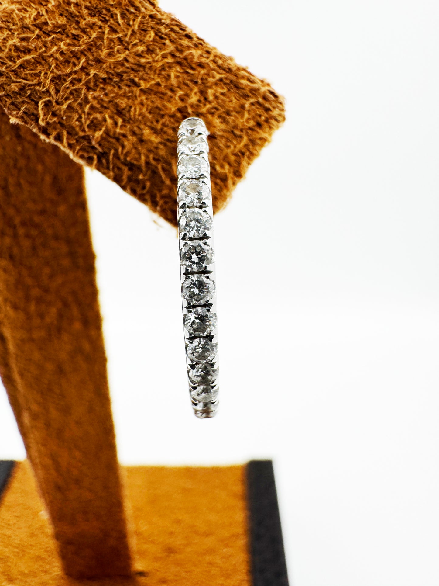 Natural (.6 TCW) Diamond Hoops in 14k White Gold