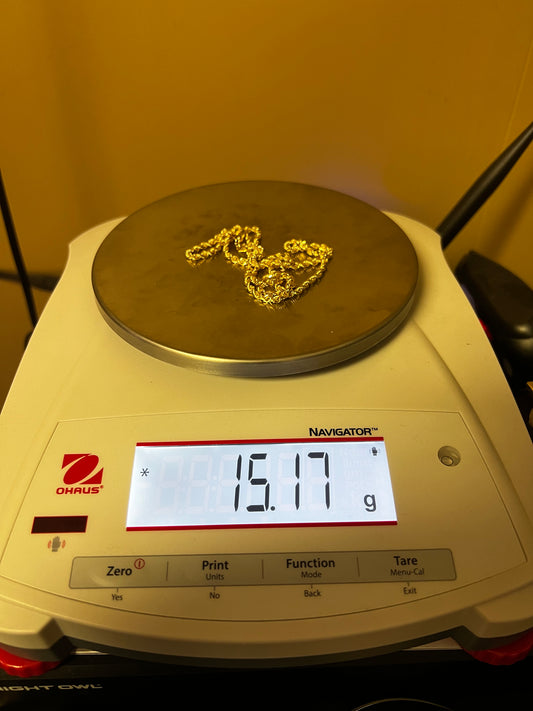 3mm Solid Rope Chain in 14k Yellow Gold (20")