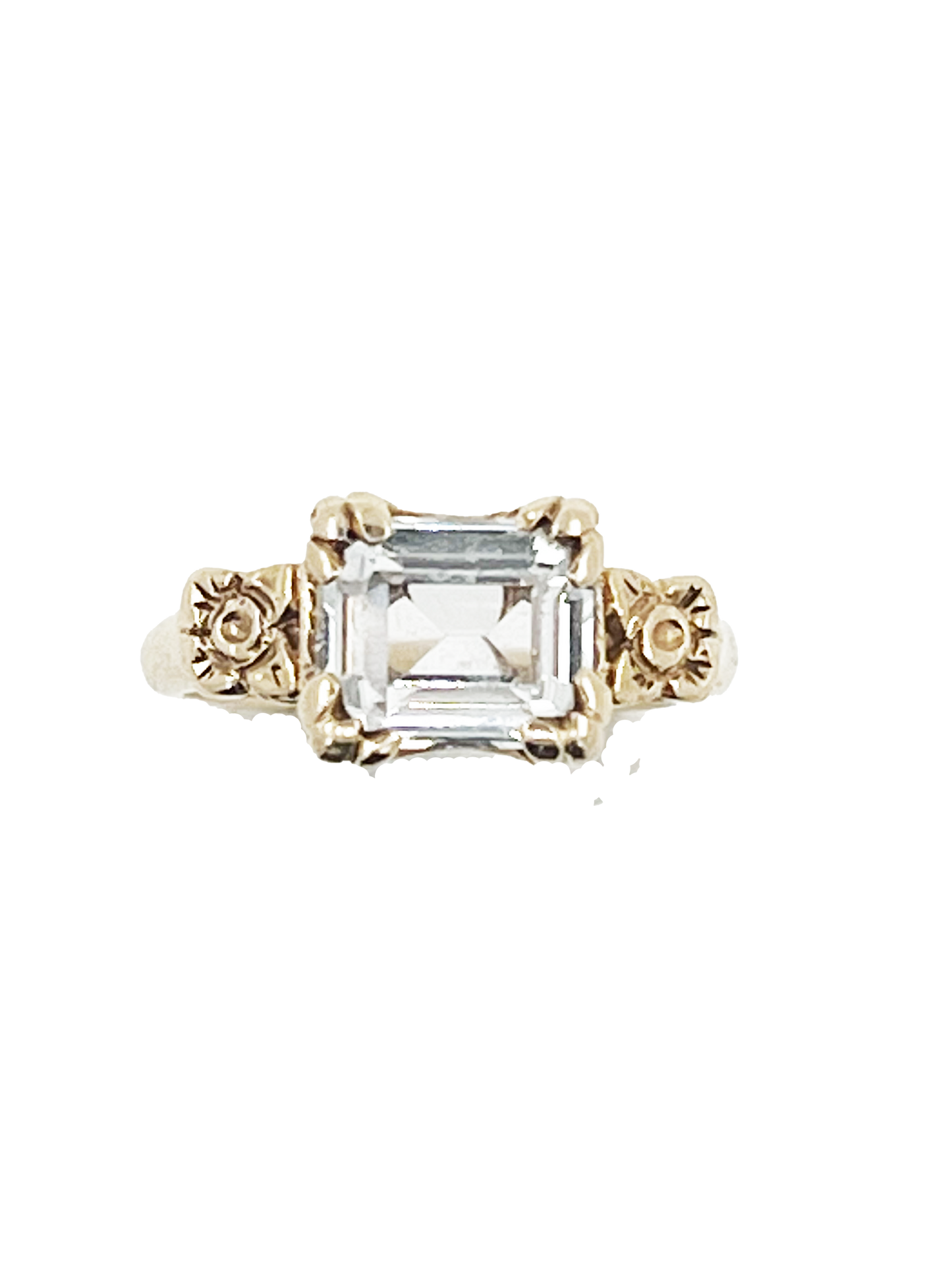 Victorian Era Quartz Ring in 14k Yellow Gold