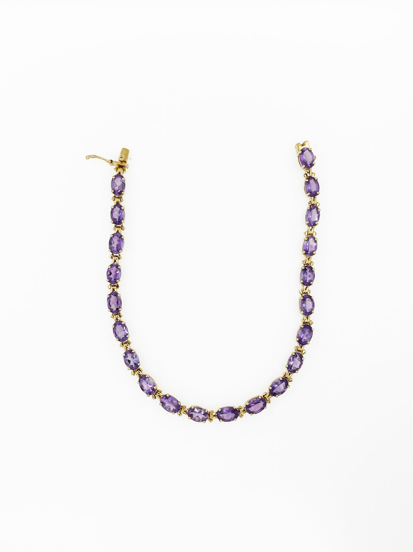 Amethyst Tennis Bracelet in 14k Yellow Gold