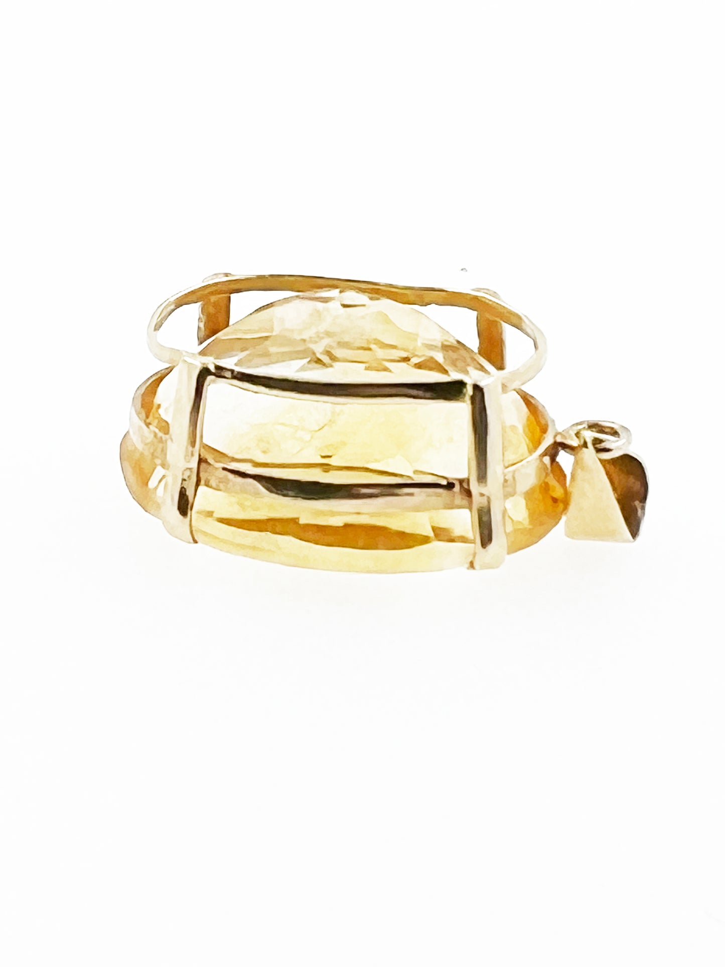 Vintage Oval Citrine Pendant in 10k Yellow Gold