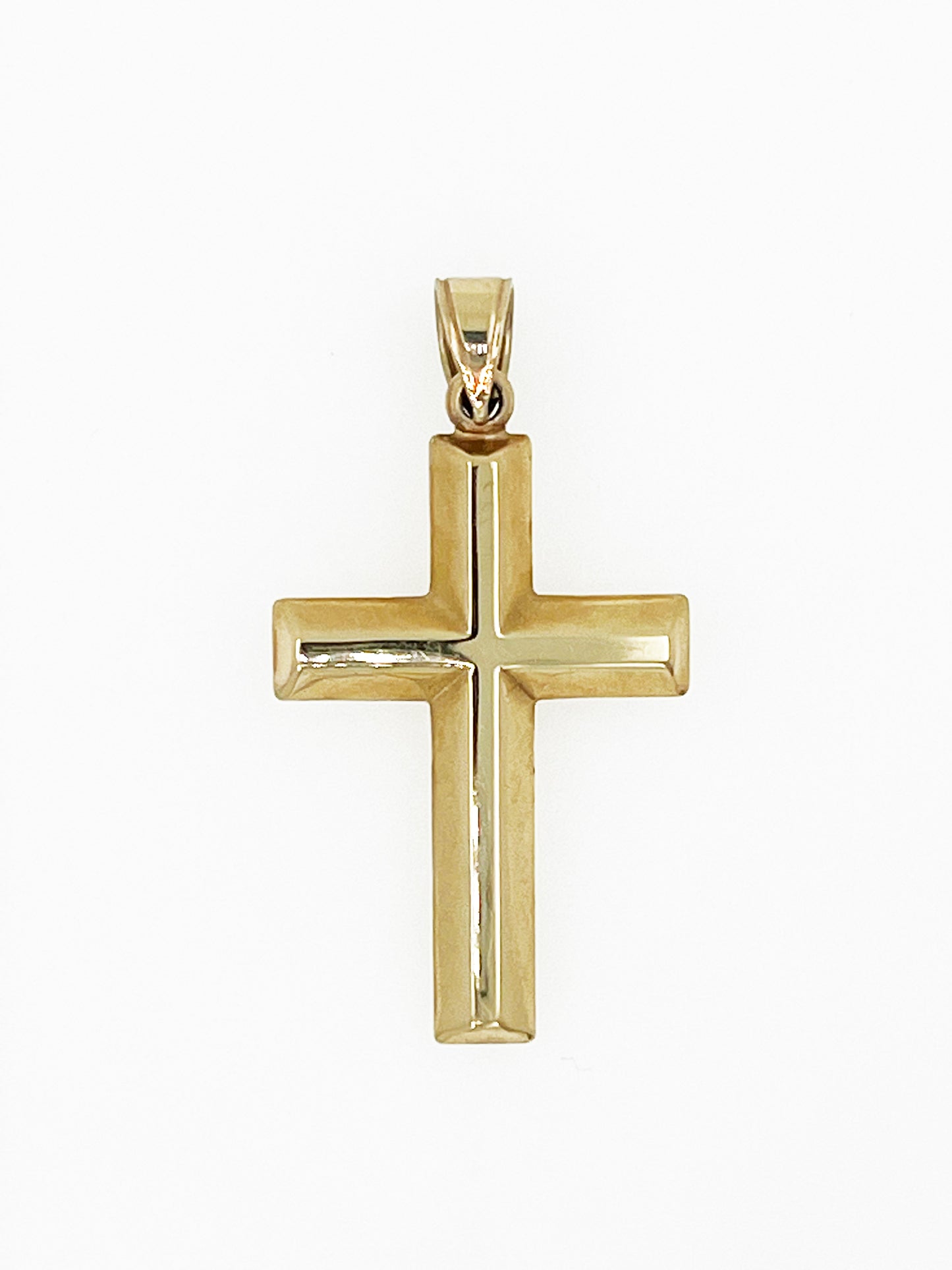 3D Hollow Cross in 10k Yellow Gold