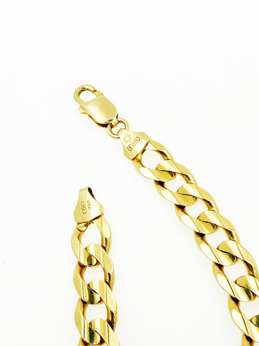 Curb link Cuban 9mm Bracelet in 18k Yellow Gold