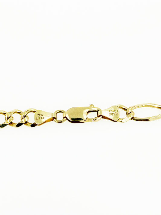 Figaro Link Chain in 14k Yellow Gold