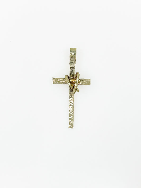 Dented Series Cross Pendant in 14k Gold By Maxwell The Jeweler