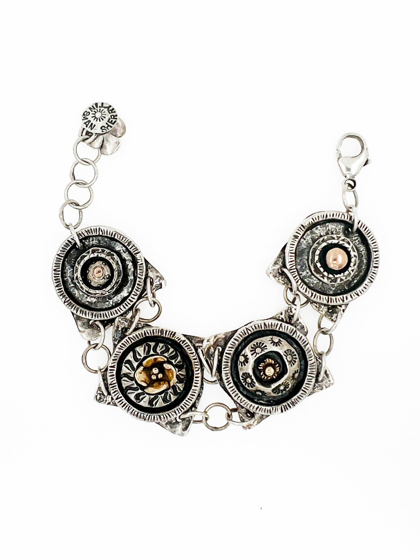 Sherry Tinsman Etruscan Bracelet 14k Gold & .925 Silver