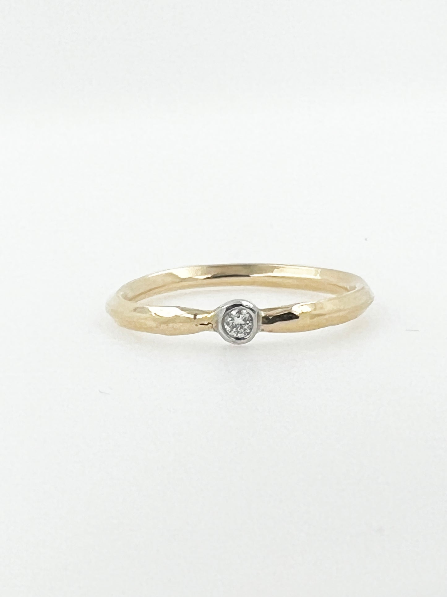 Knife-Edged Diamond Stacker Ring in 14k Gold By Maxwell The Jeweler