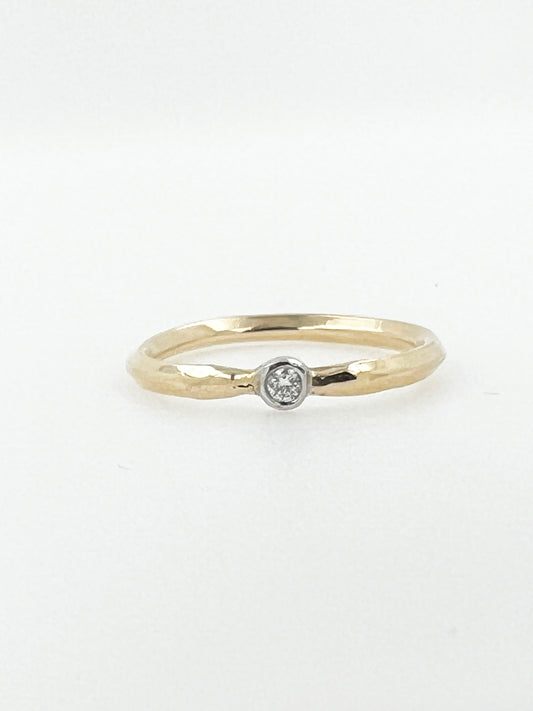 Knife-Edged Diamond Stacker Ring in 14k Gold By Maxwell The Jeweler