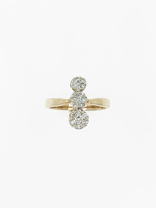 Graduated Diamond Snowman Pendant-Ring set in 14k White Gold By Maxwell The Jeweler