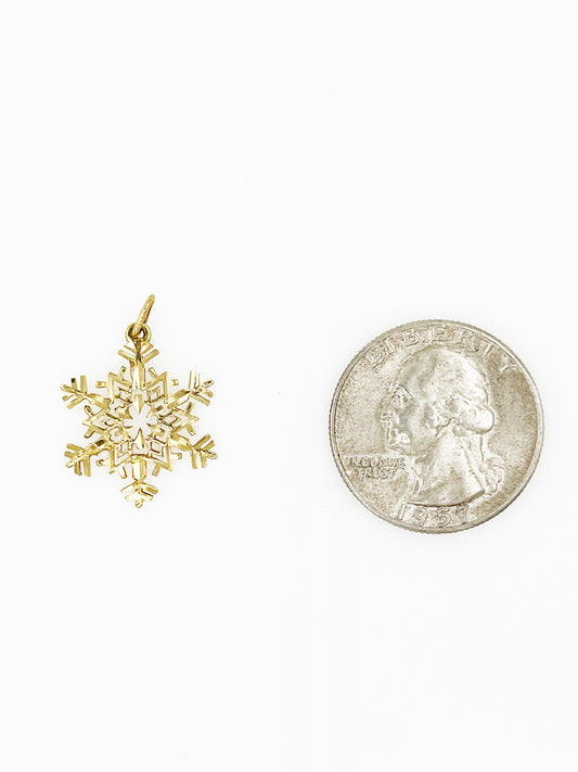 Snowflake Pendant in 14k Yellow Gold