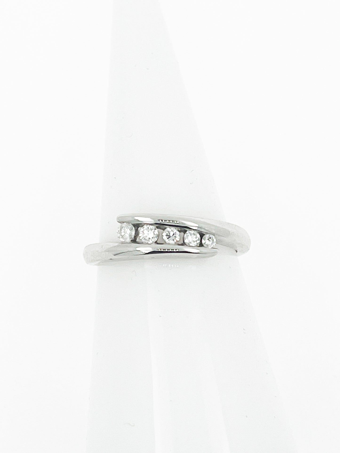 Diamond Tension Band in 10k White Gold