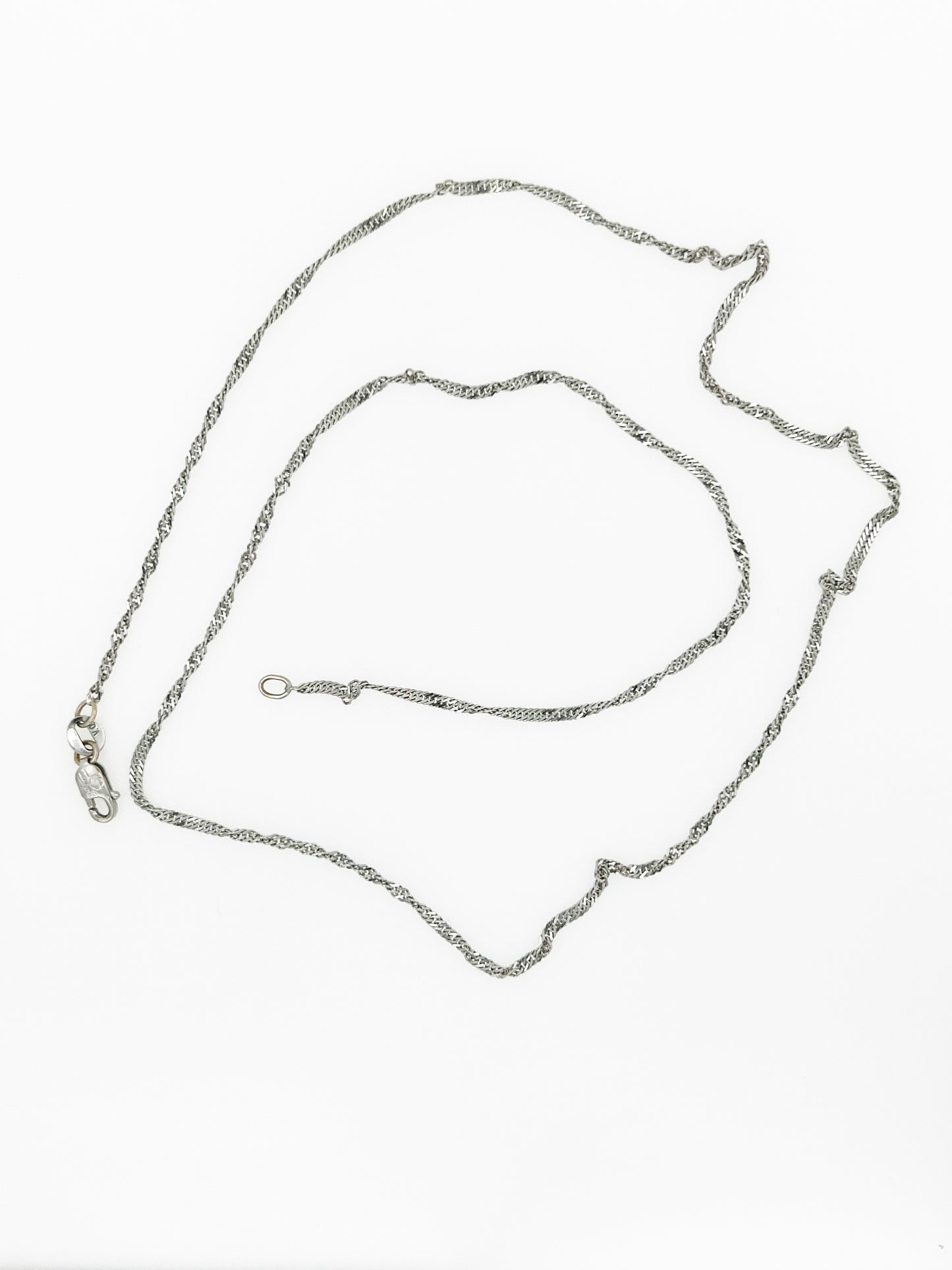 Twisty Link Necklace 20" in 14k White Gold