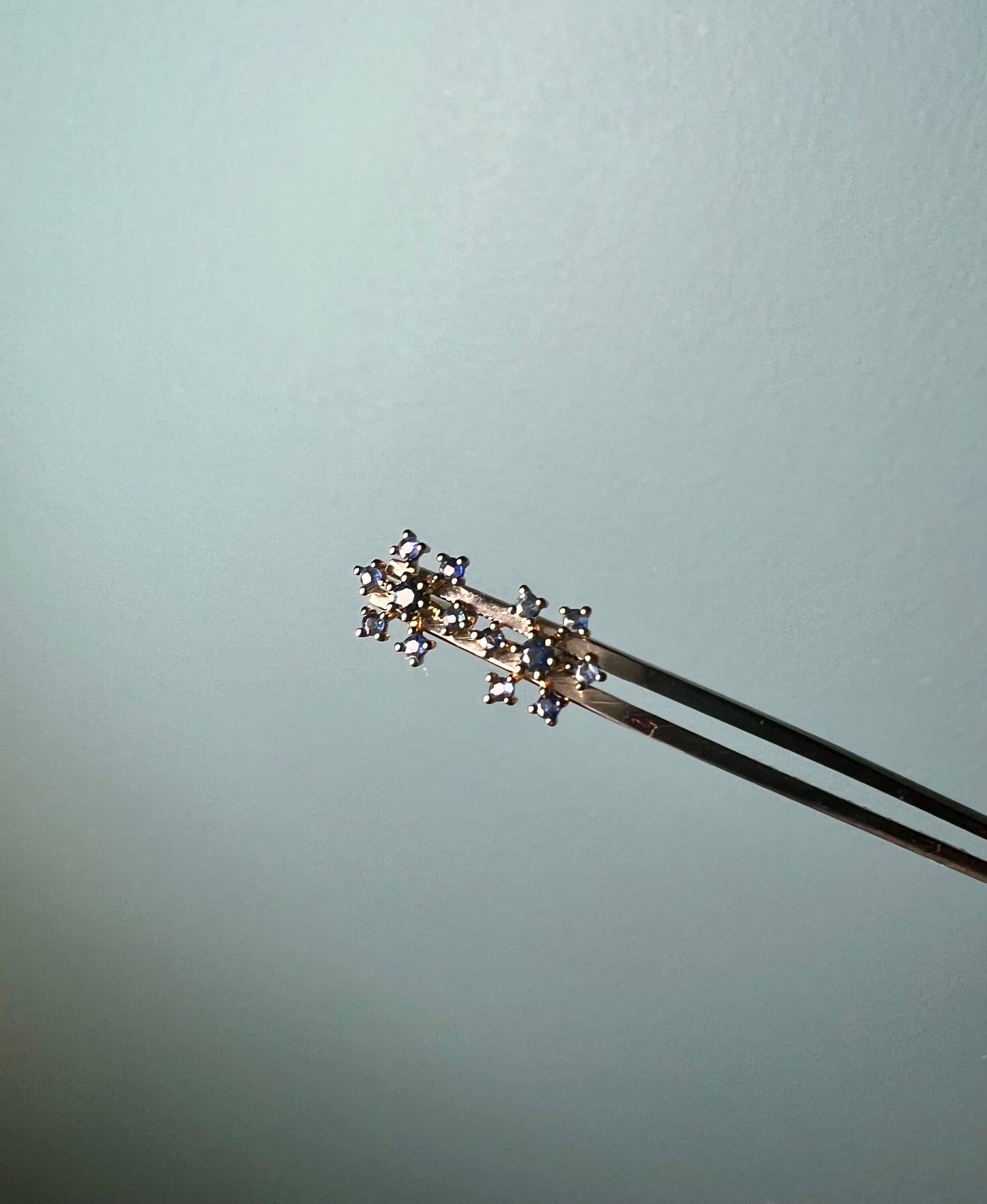 Sapphire Snowflake Earrings in 14k Yellow Gold