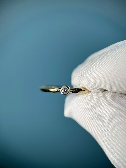 Knife-Edged Diamond Stacker Ring in 14k Gold By Maxwell The Jeweler