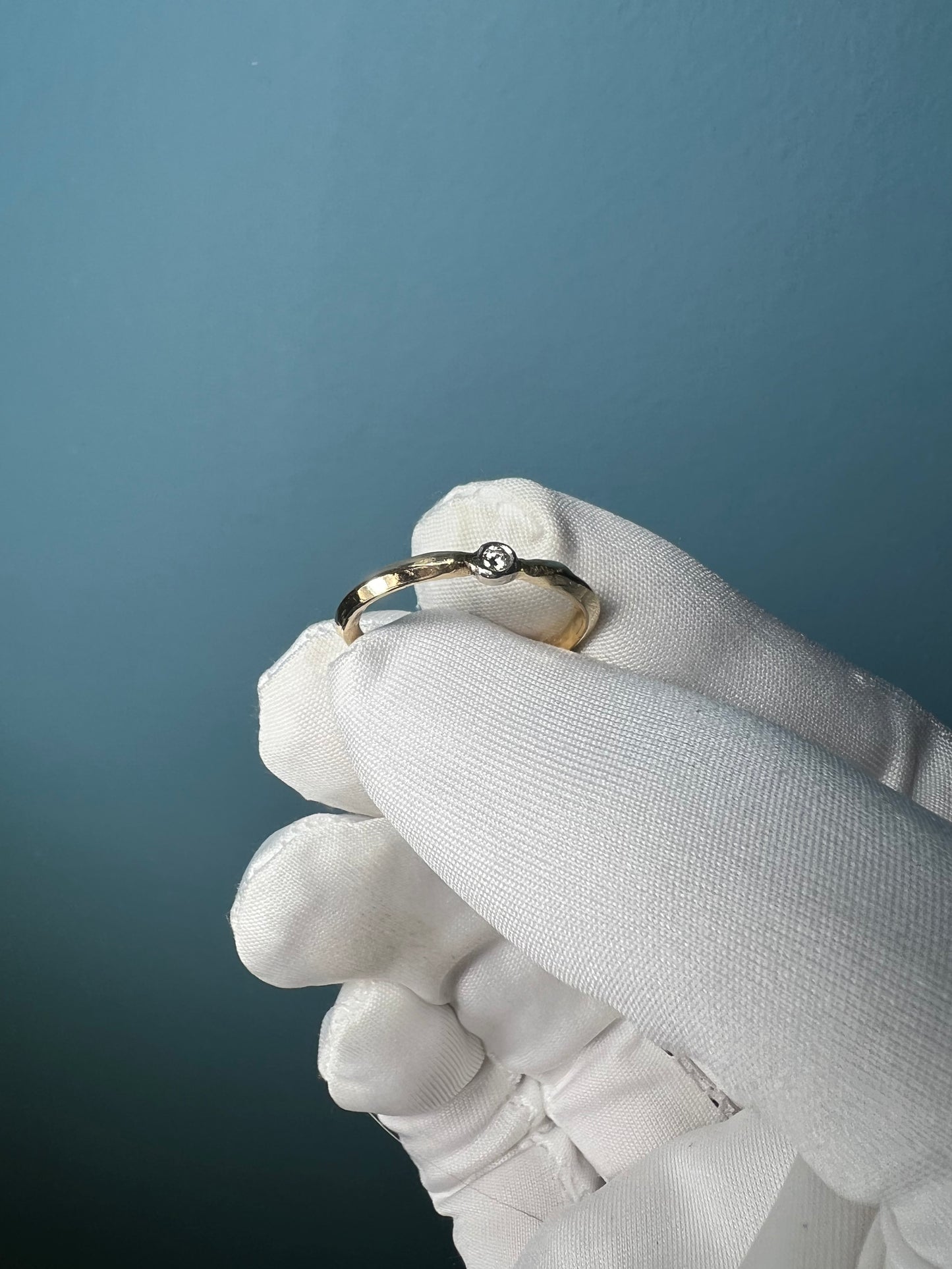 Knife-Edged Diamond Stacker Ring in 14k Gold By Maxwell The Jeweler