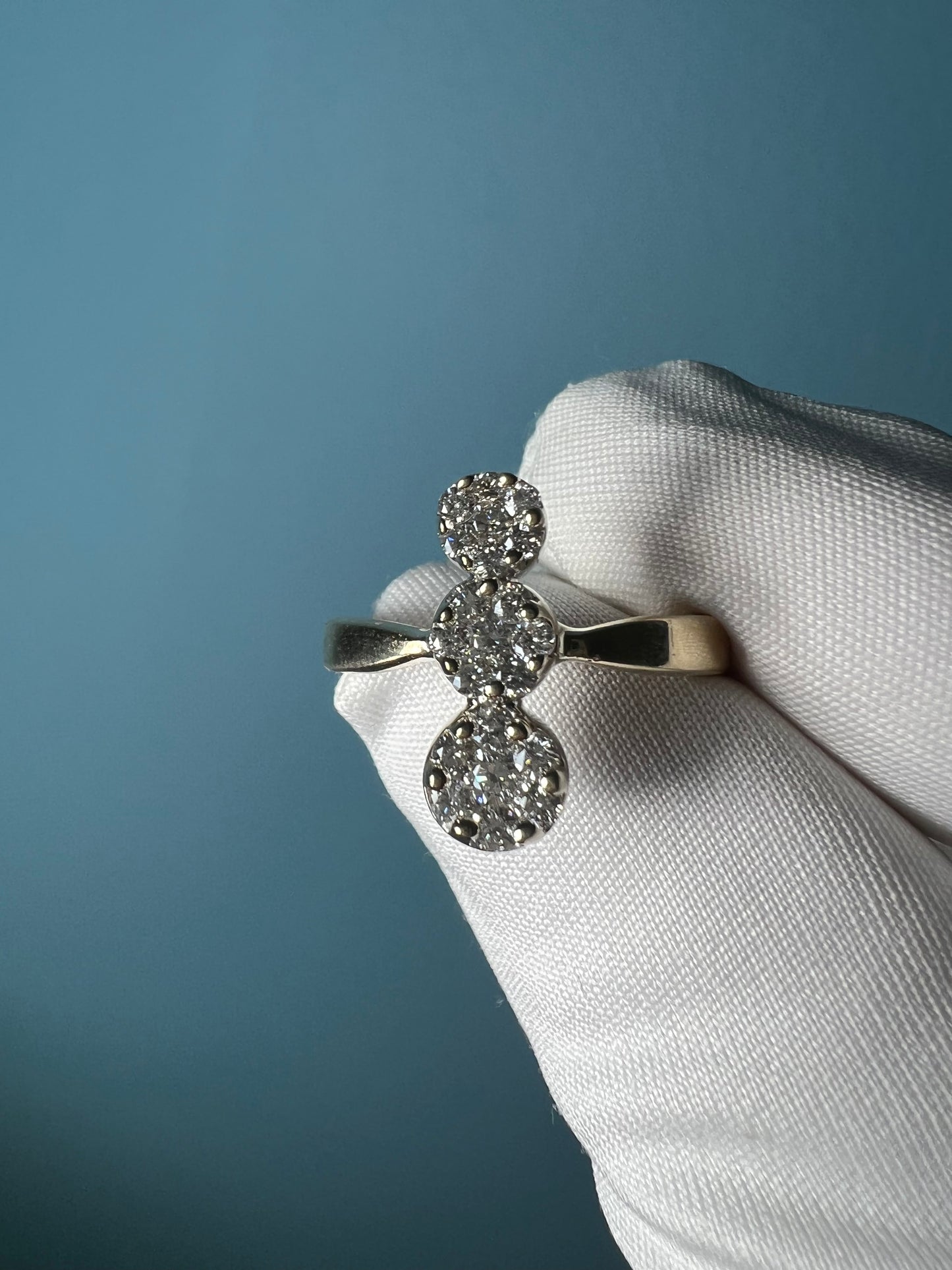 Graduated Diamond Snowman Pendant-Ring set in 14k White Gold By Maxwell The Jeweler