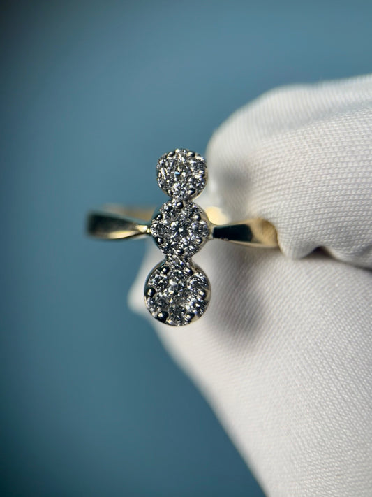 Graduated Diamond Snowman Pendant-Ring set in 14k White Gold By Maxwell The Jeweler