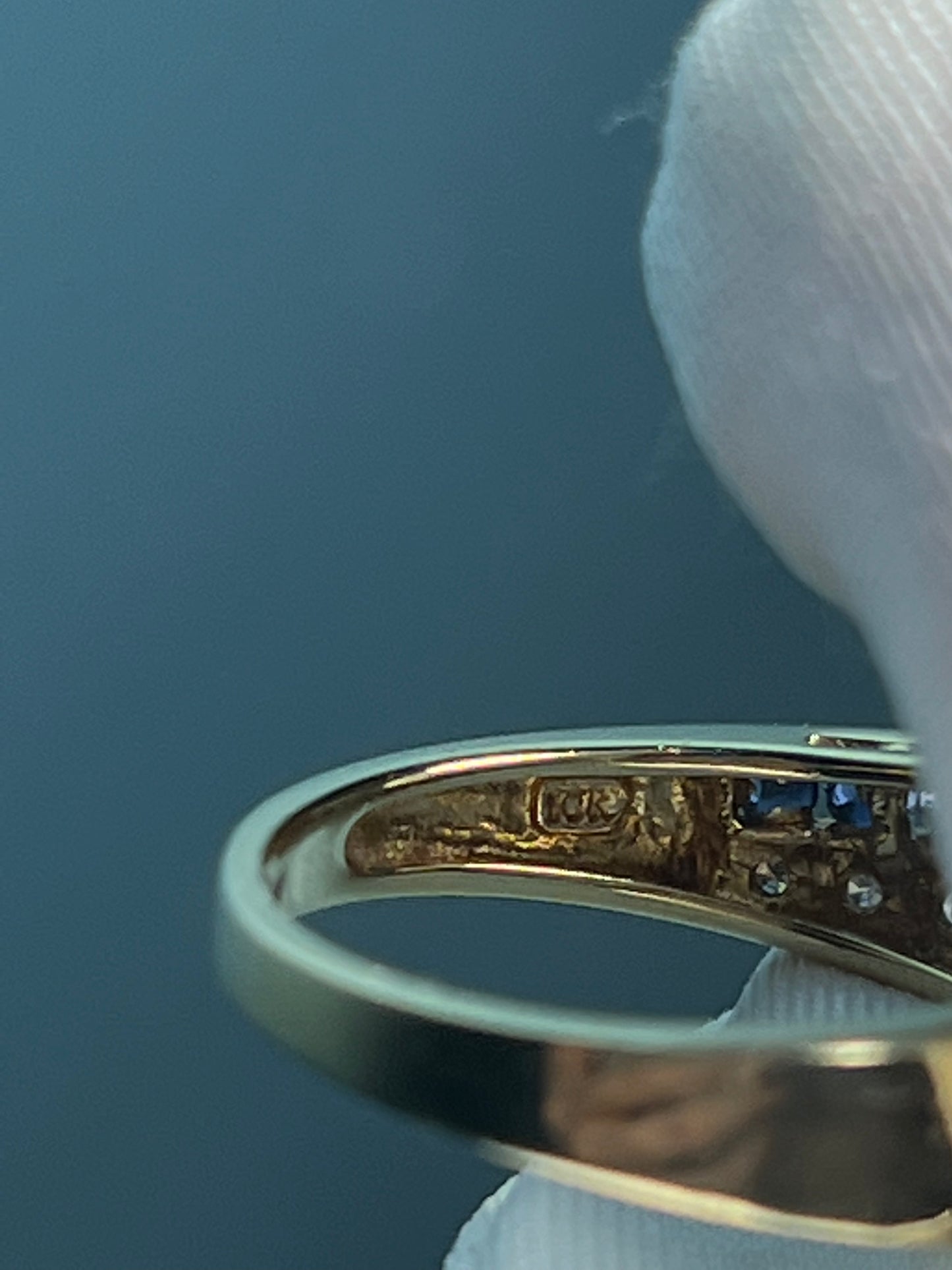 Blue Sapphire and Diamond Ring in 10k Gold