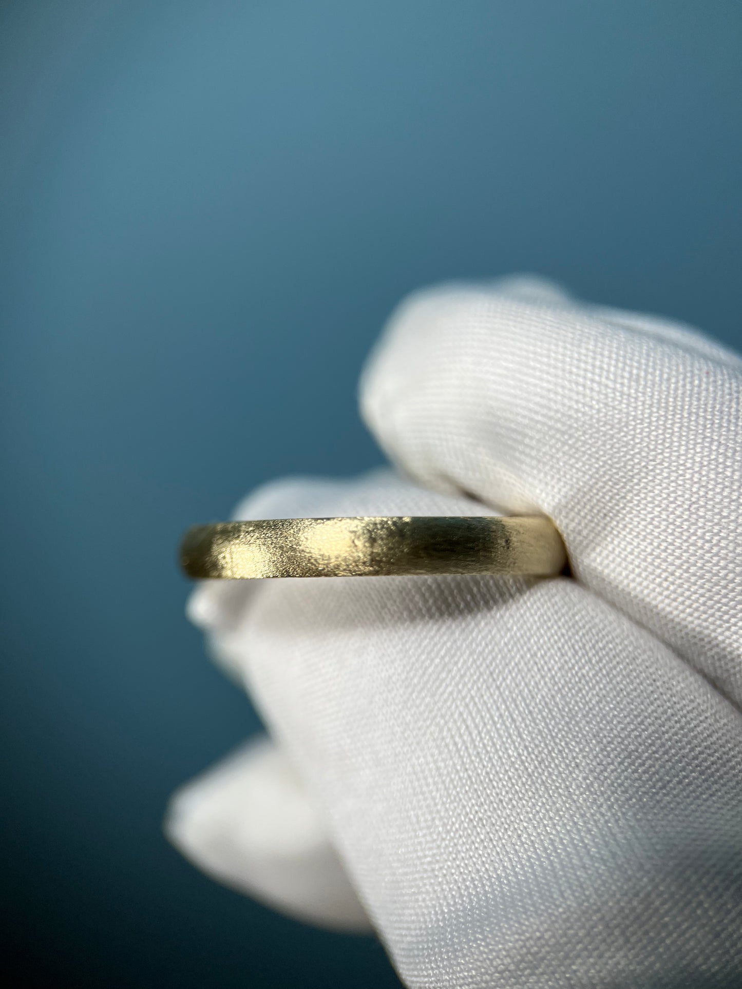 Brushed Diamond Texture Band in 14k Yellow Gold By Maxwell The Jeweler