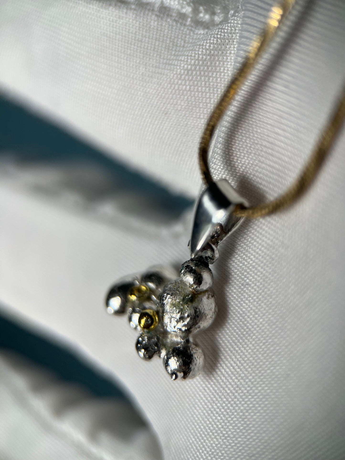 Golden Nugget Rock-pile in .999 Silver & 24k Gold By Maxwell The Jeweler