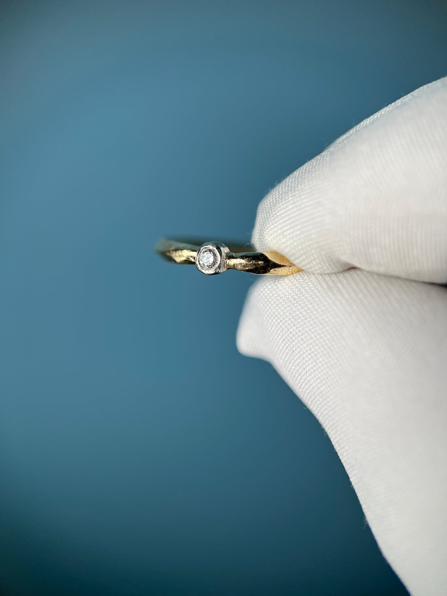 Knife-Edged Diamond Stacker Ring in 14k Gold By Maxwell The Jeweler