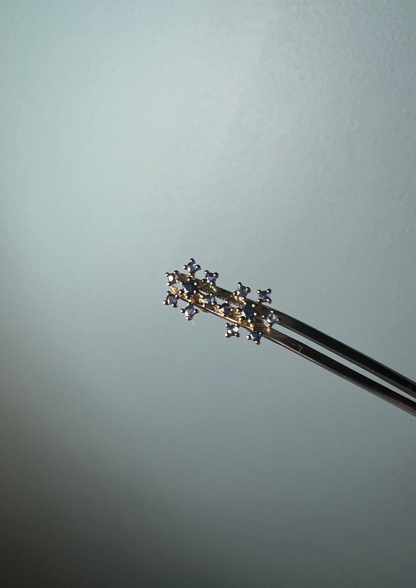 Sapphire Snowflake Earrings in 14k Yellow Gold