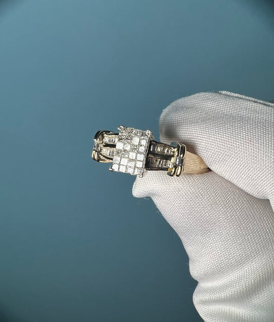 Invisible Set Diamond Ring in 14k Gold