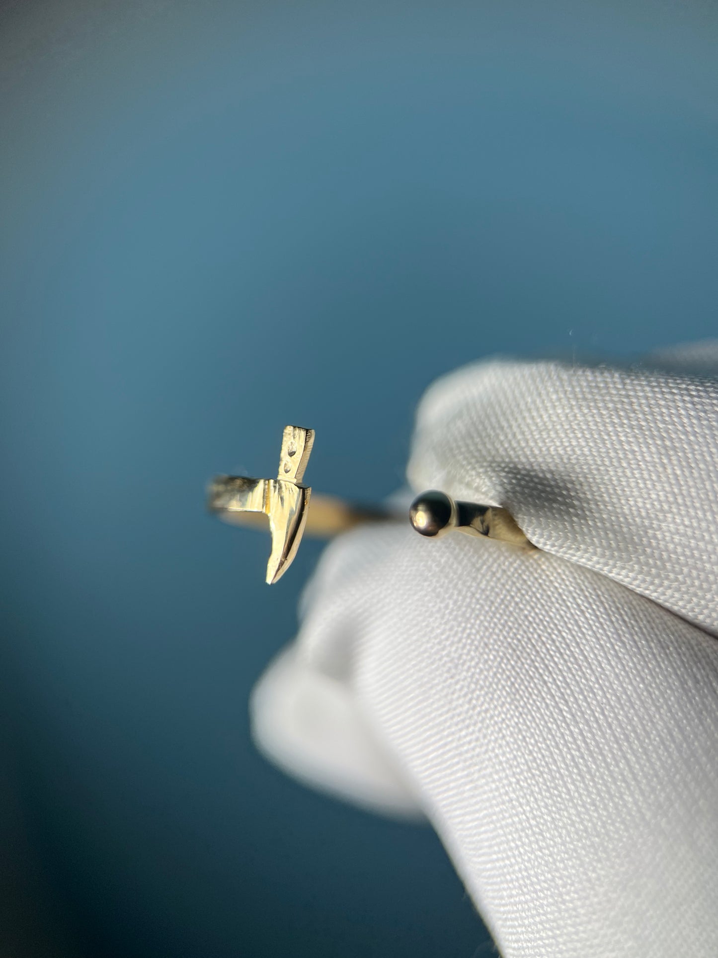 Cannonball & Dagger Ring in 14k Yellow Gold By Maxwell The Jeweler